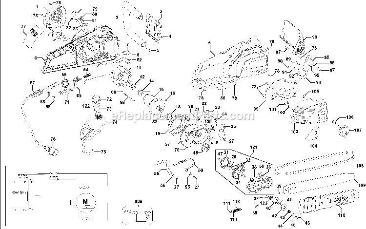 Black and Decker GK1740-AR (Type 1) Chainsaw Power Tool Page A Diagram